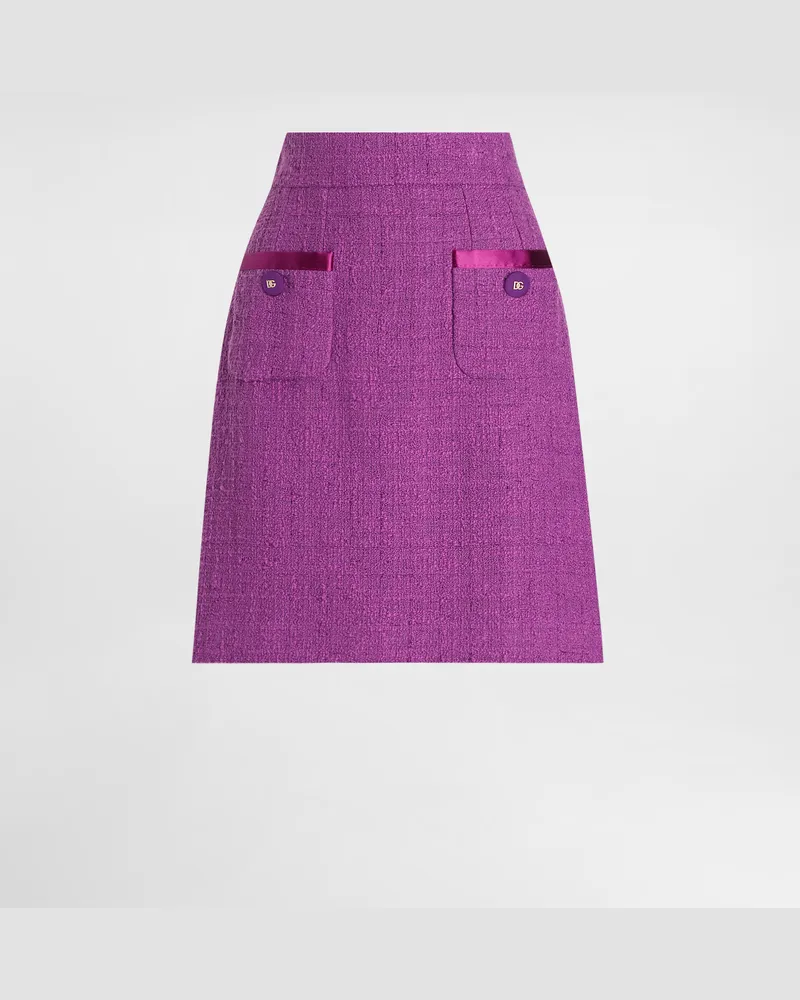 Dolce & Gabbana Rachel Tweed Skirt - Frau Röcke Purple Purple