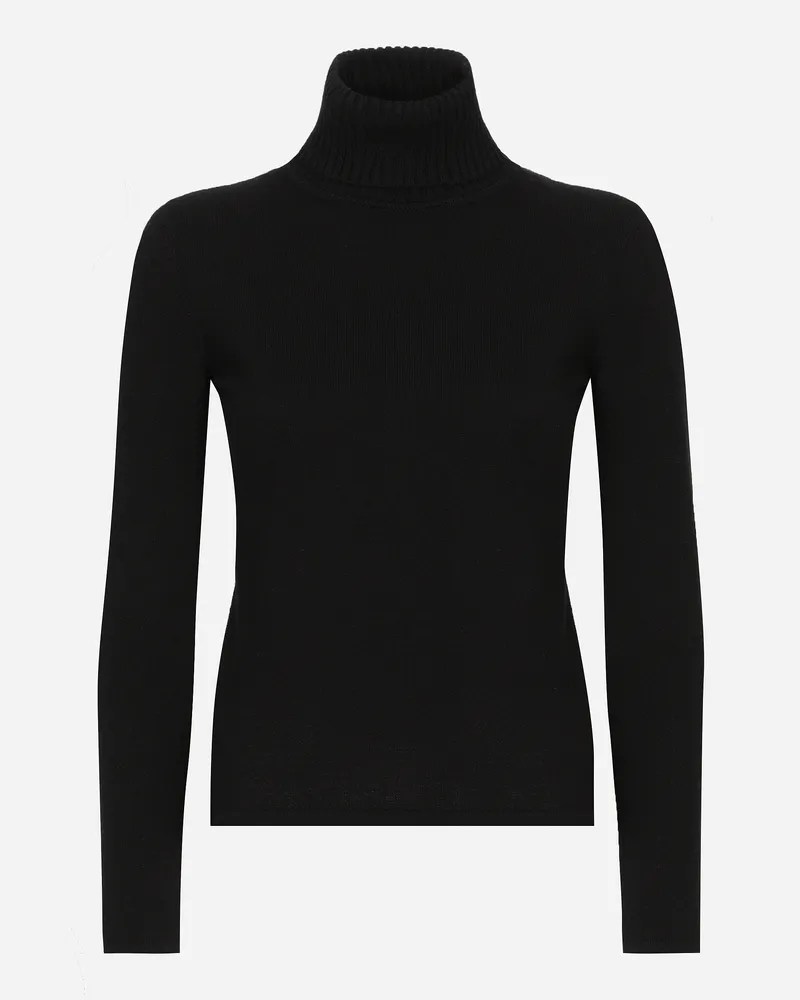 Dolce & Gabbana Rollkragenpullover Aus Kaschmir - Frau Strickwaren Schwarz Schwarz