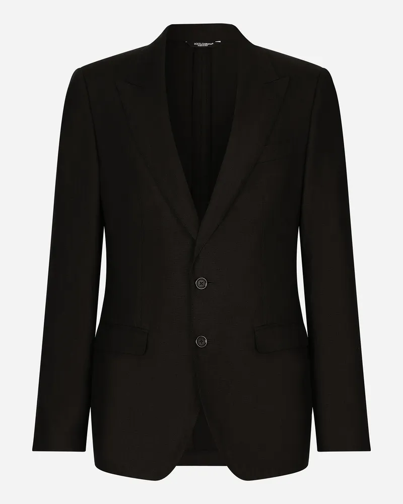 Dolce & Gabbana Einreihige Jacke Taormina Aus Leinen - Mann Anzüge Und Blazer Schwarz Leinen Schwarz