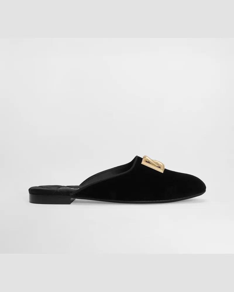 Dolce & Gabbana Sabot Aus Samt - Frau Pantoletten Und Mules Schwarz Schwarz