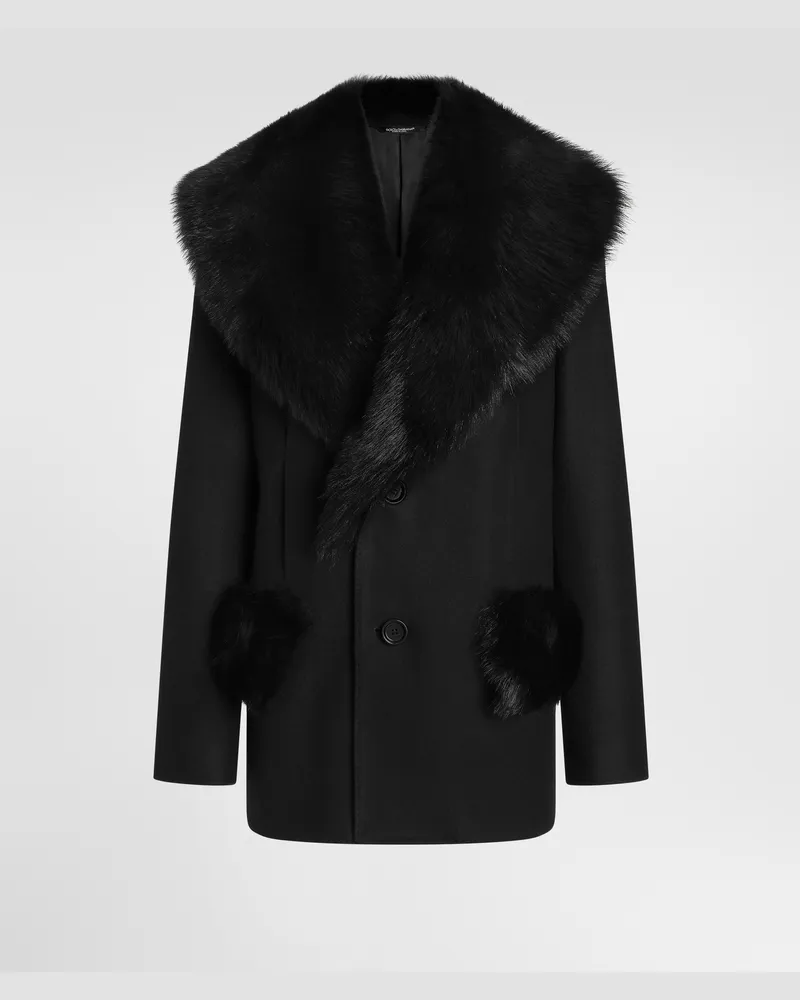 Dolce & Gabbana Wollmantel - Frau Collection Schwarz Schwarz