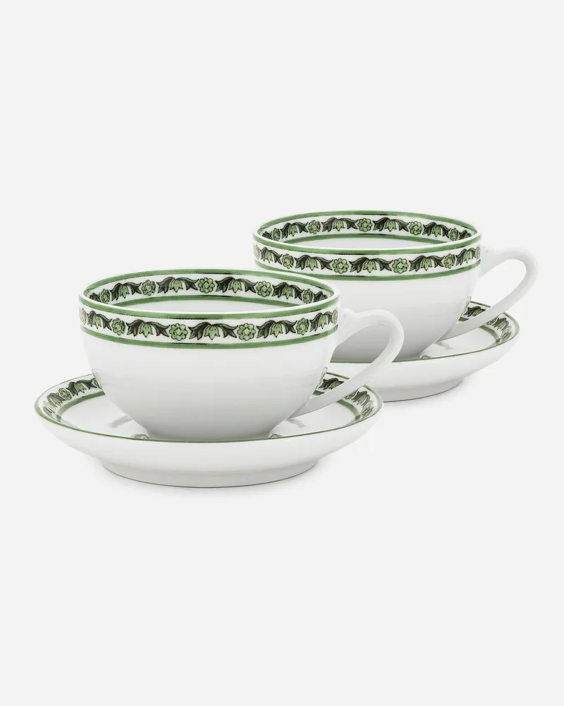 Dolce & Gabbana 2er-set Teetassen Mit Untertasse Aus Porzellan - Teetassen Mehrfarbig Mehrfarbig