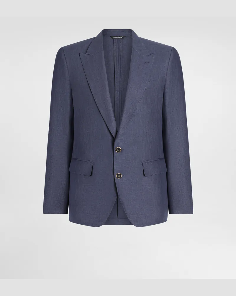 Dolce & Gabbana Jacke Sicilia Aus Leinen - Mann Anzüge Und Blazer Blau Leinen Blau