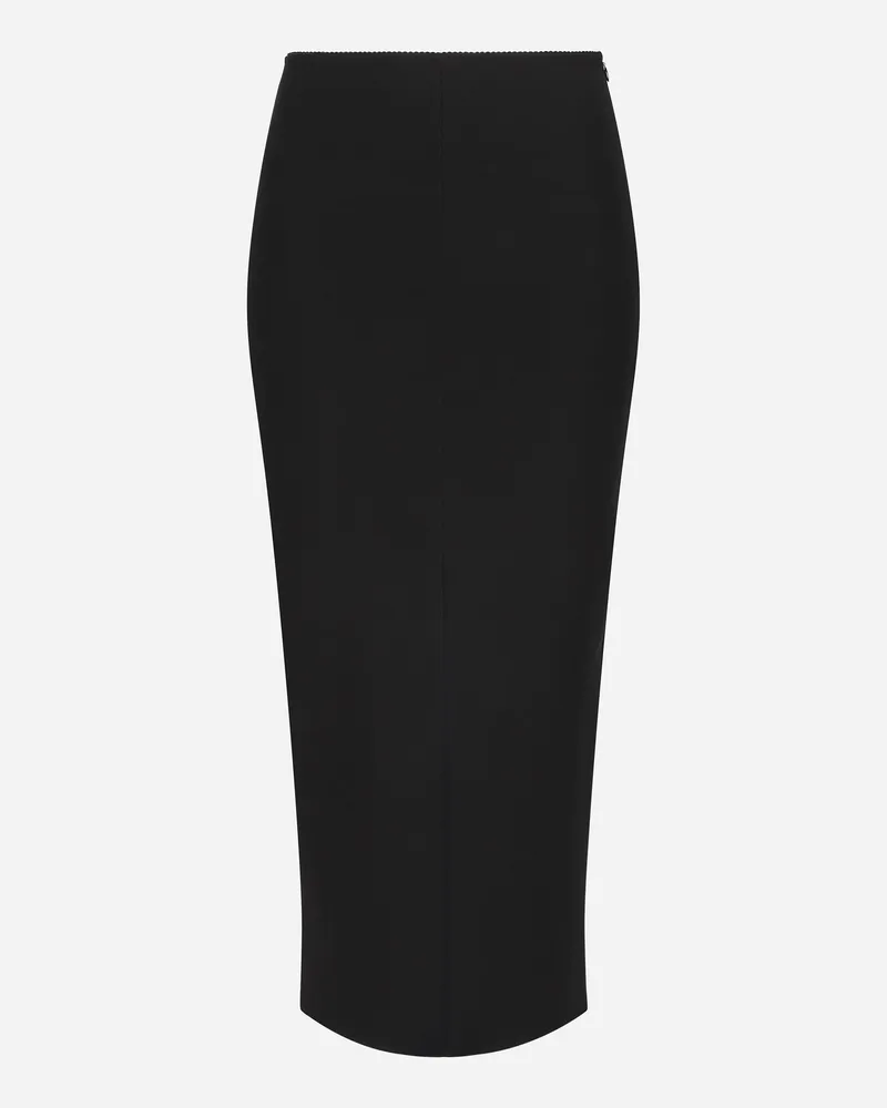 Dolce & Gabbana Longuette-rock Aus Jersey Milano-ripp - Frau Röcke Schwarz Jersey Schwarz