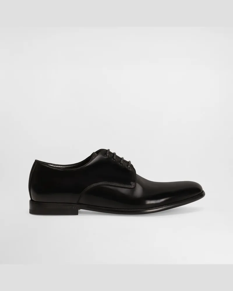 Dolce & Gabbana Calfskin Derby Shoes - Frau Flat Schwarz Leder Black