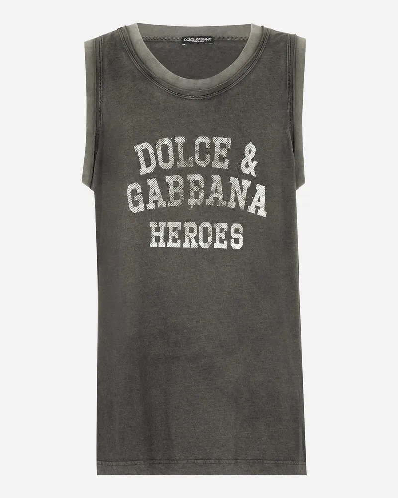 Dolce & Gabbana Oversize Tanktop Mit Dolce&Gabbana Logo Mehrfarbig