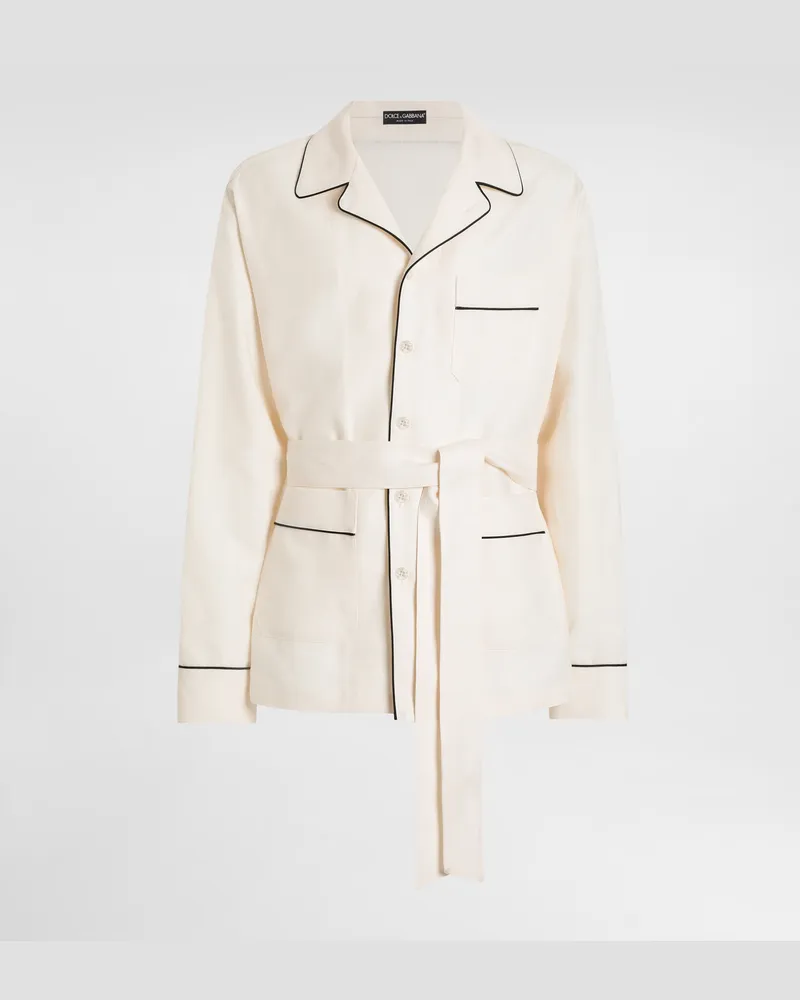 Dolce & Gabbana Pyjamajacke Aus Leinenstoff - Mann Unterwäsche Und Loungewear Wei Weiss