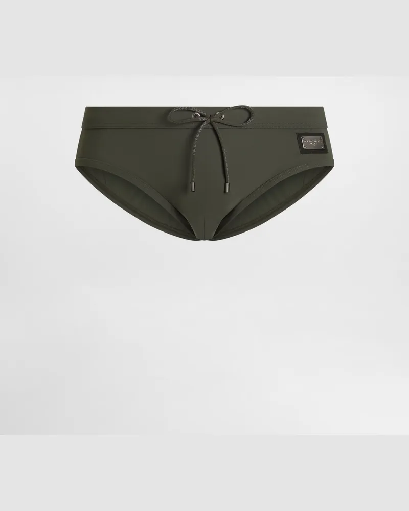 Dolce & Gabbana High-rise Swim Briefs - Mann Beachwear Grey Grey