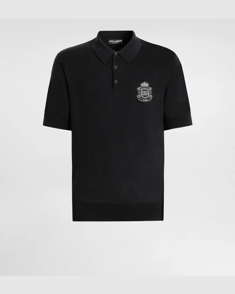 Dolce & Gabbana Cotton Polo Shirt - Mann Strickwaren Blau Blue