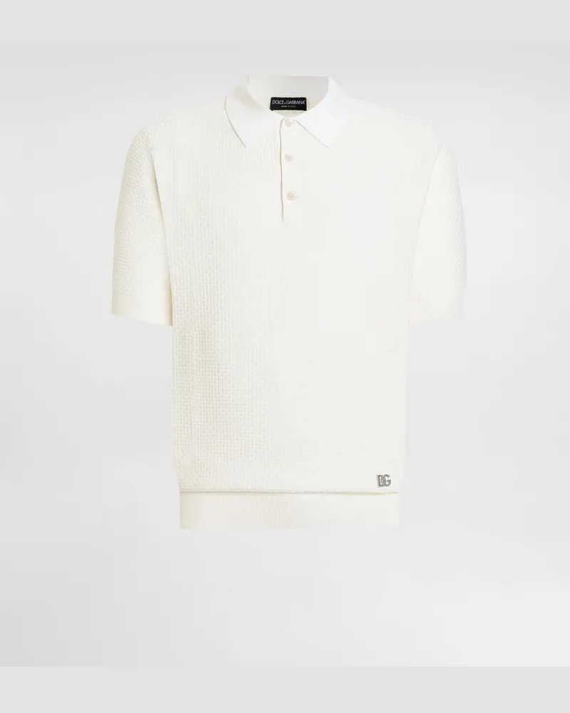 Dolce & Gabbana Kurzarm-poloshirt - Mann Strickwaren Wei White