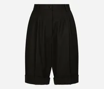 Bermudas Aus Wollgabardine - Frau Hosen Und Shorts Schwarz