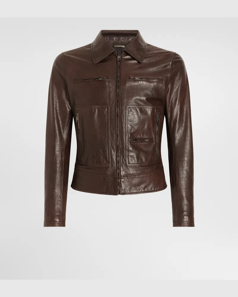 Dolce & Gabbana Ziegenlederjacke - Mann Mäntel Und Jacken Braun Braun