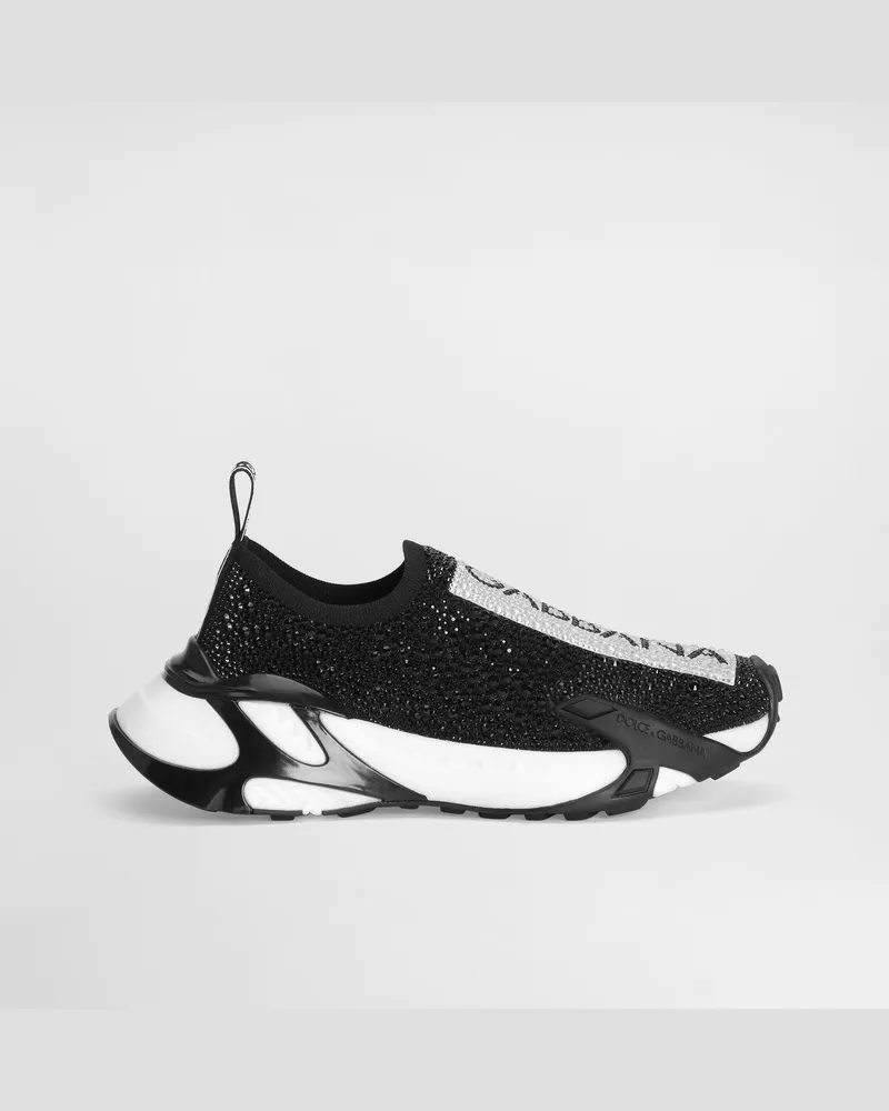 Dolce & Gabbana Sneaker Fast Mit Thermostrass - Mann Sneakers Mehrfarbig Stoff Schwarz