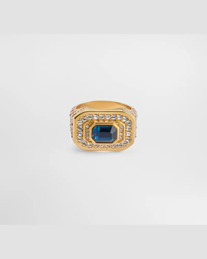 Dolce & Gabbana Ring Mit Strass - Mann Bijoux Blau Metall Blau