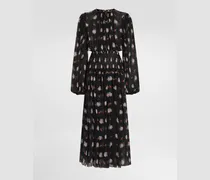 Langes Kleid Aus Chiffon Mit Blümchen-print - Frau Collection Mehrfarbig