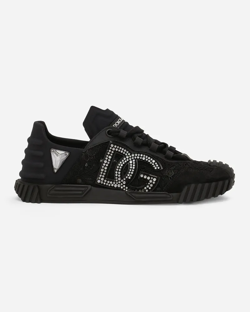 Dolce & Gabbana Sneaker Ns1 Aus Spitze - Frau Sneakers Schwarz Schwarz