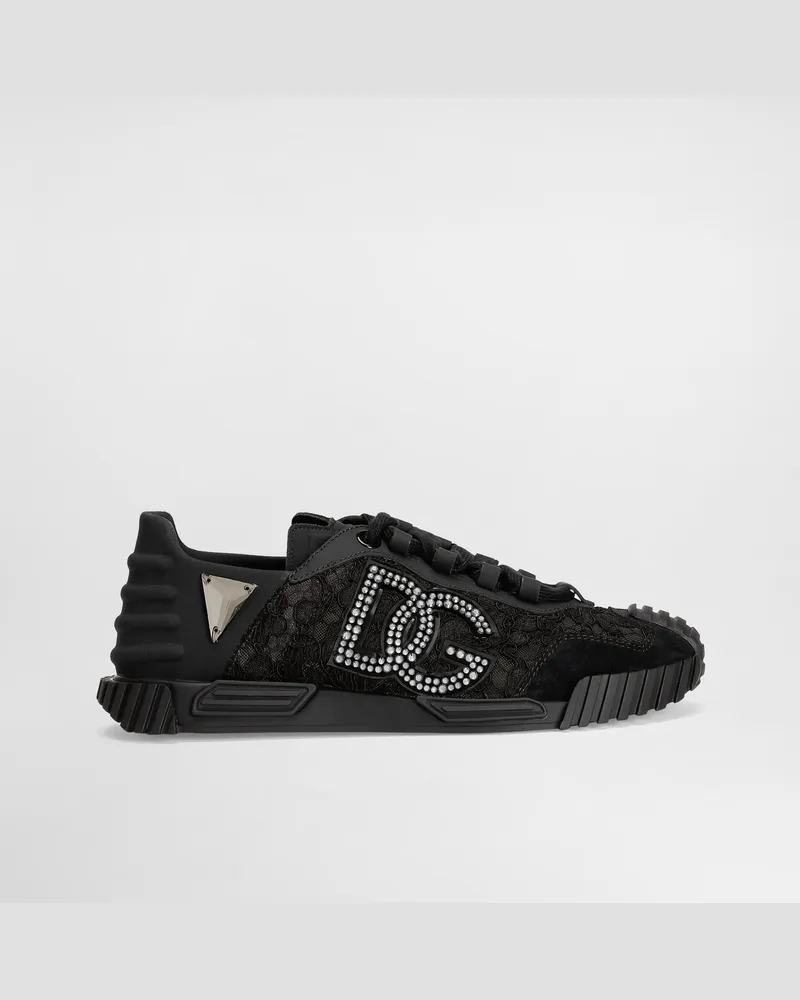 Dolce & Gabbana Sneaker Ns1 Aus Spitze - Frau Sneakers Schwarz Schwarz
