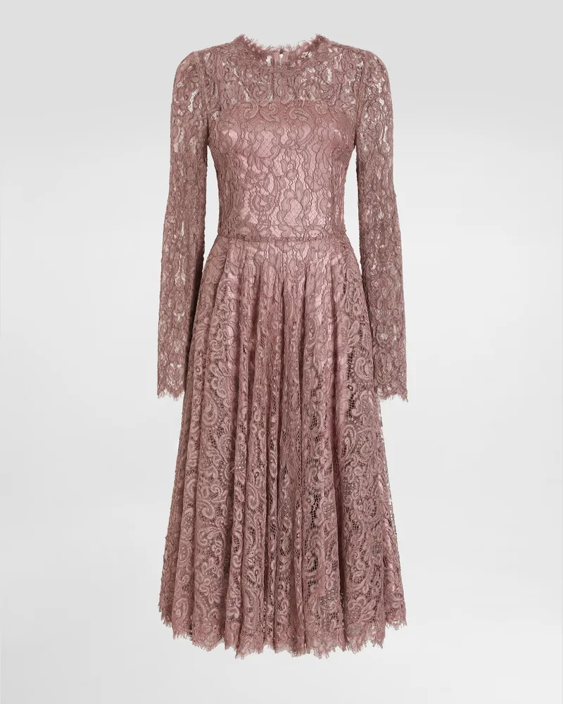 Dolce & Gabbana Lace Dress - Frau Kleider Lilac Lilac