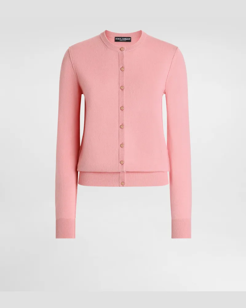 Dolce & Gabbana Cardigan Aus Kaschmir Mit Linksnähten - Frau Strickwaren Rosa Rosa