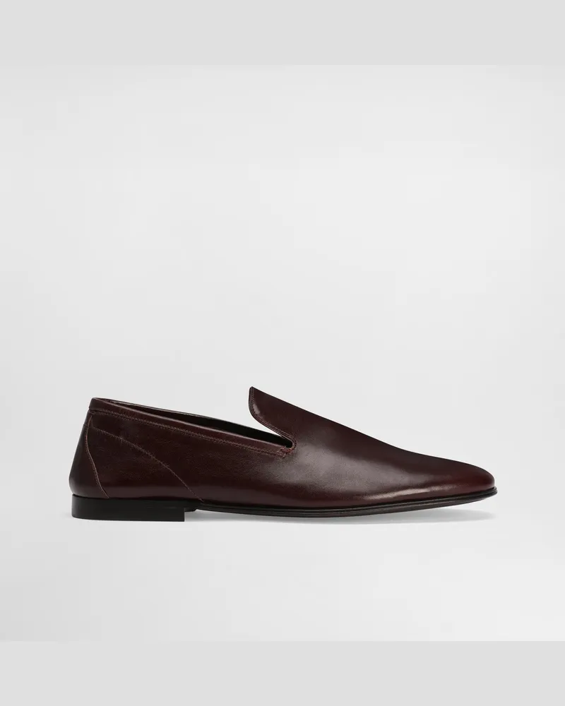 Dolce & Gabbana Slipper Erice Aus Leder - Mann Driver Und Mokassins Burgunderrot Burgunderrot