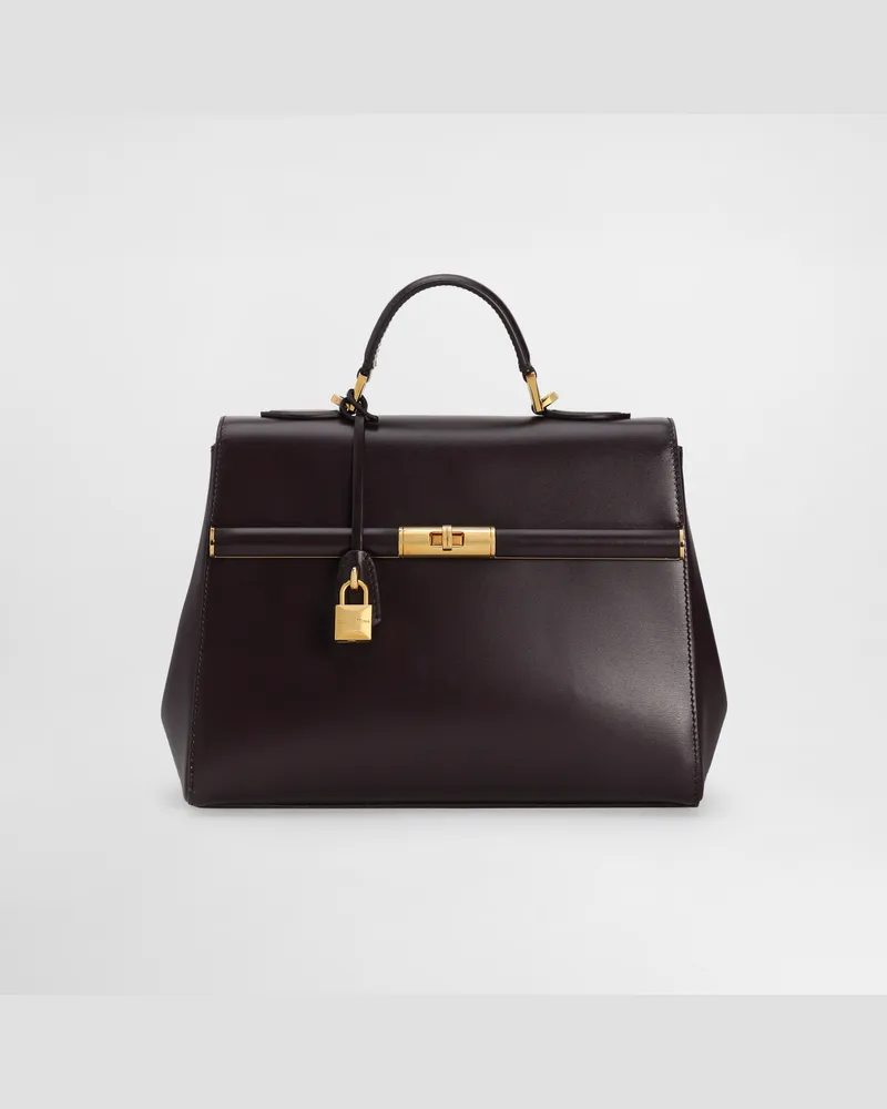 Dolce & Gabbana Marlene Handbag In Palmellato Calfskin - Frau Collection Violett Bordeaux
