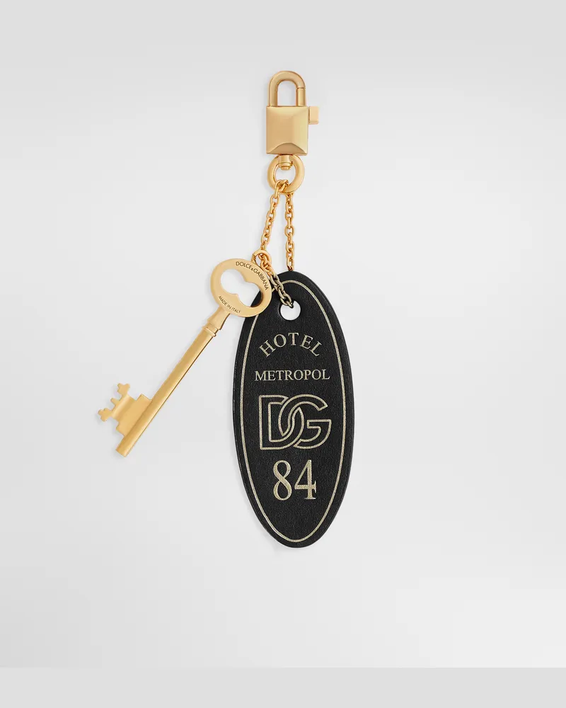 Dolce & Gabbana Calfskin Tassel Keychain - Frau Collection Schwarz Schwarz