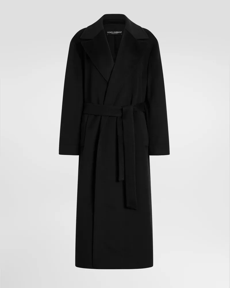 Dolce & Gabbana Doppelreihiger Mantel Aus Wolle - Frau Mäntel Und Jacken Schwarz Schwarz