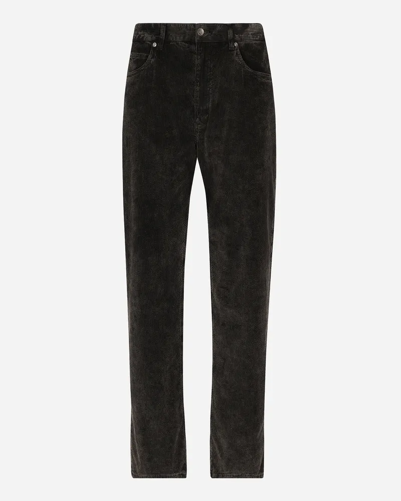 Dolce & Gabbana Oversize-hose Aus Samt - Mann Hosen Und Shorts Schwarz Schwarz