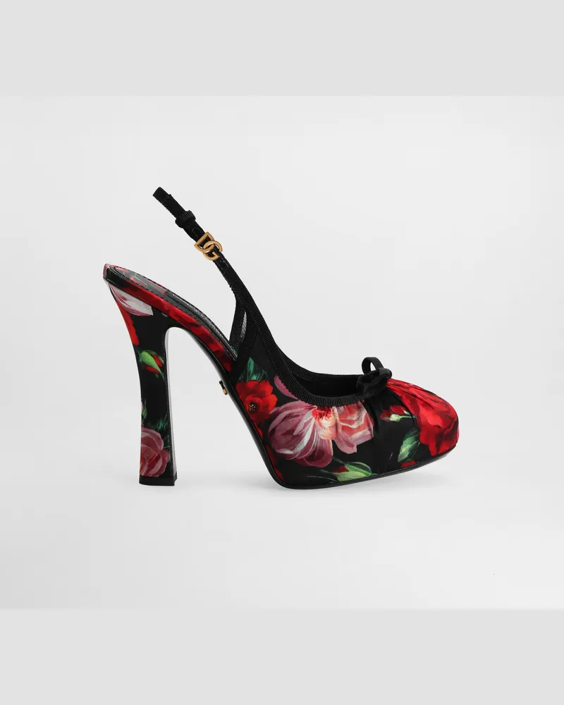 Dolce & Gabbana Slingback Aus Satin - Frau Pumps Und Slingbacks Drucken Drucken