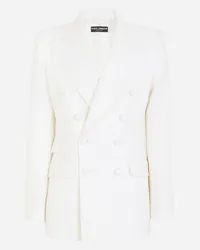 Dolce & Gabbana Double-breasted virgin wool jacket Weiss