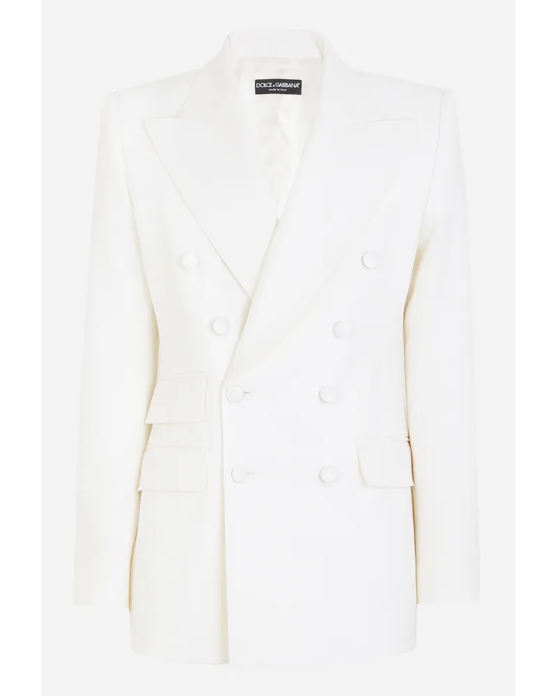 Dolce & Gabbana Double-breasted virgin wool jacket Weiss