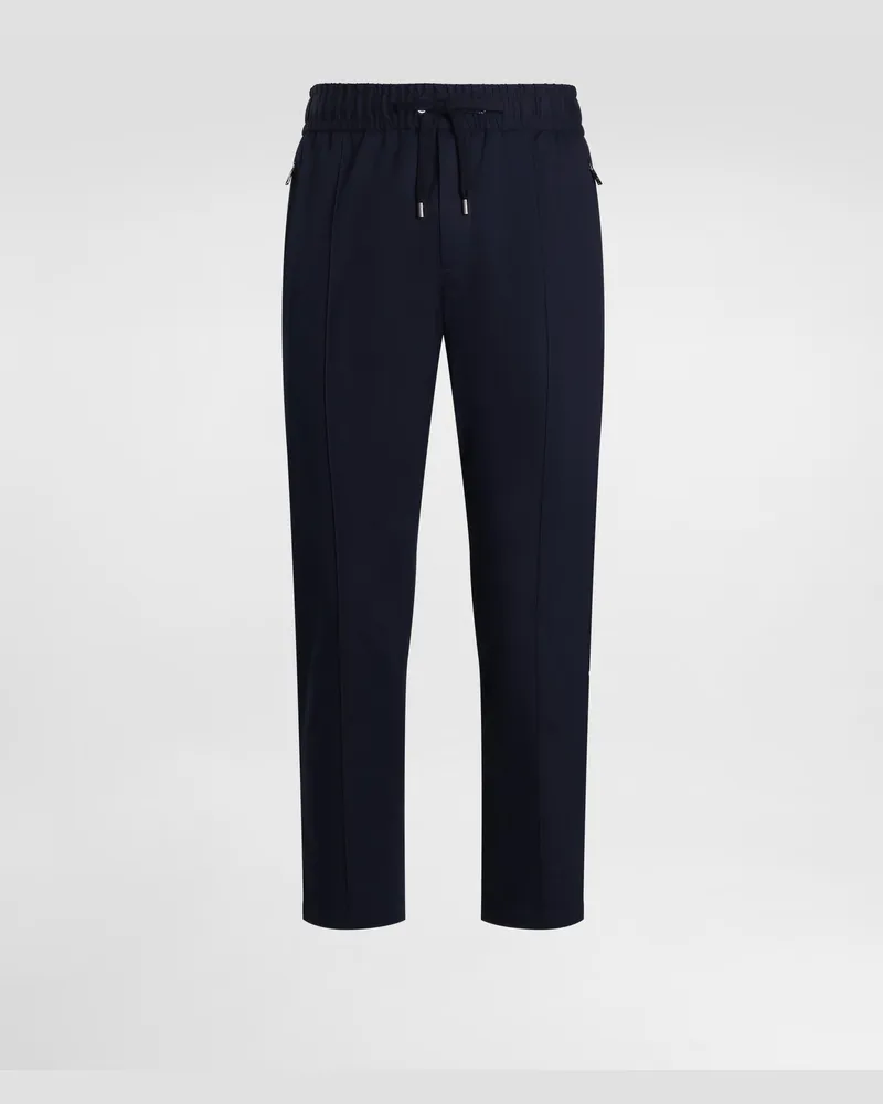 Dolce & Gabbana Stretch Cotton Gabardine Jogging Trousers - Mann Hosen Und Shorts Blau Blue
