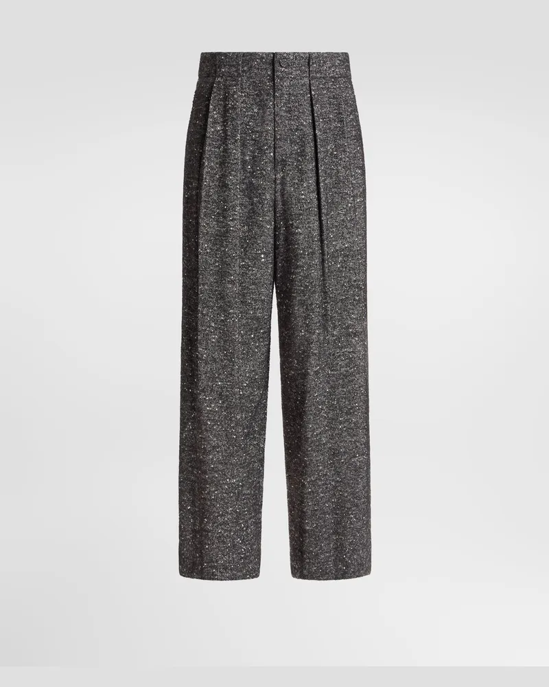 Dolce & Gabbana Hose Aus Strukturierter Wollmischung Mit Knopfleiste - Mann Hosen Und Shorts Mehrfarbig Mehrfarbig