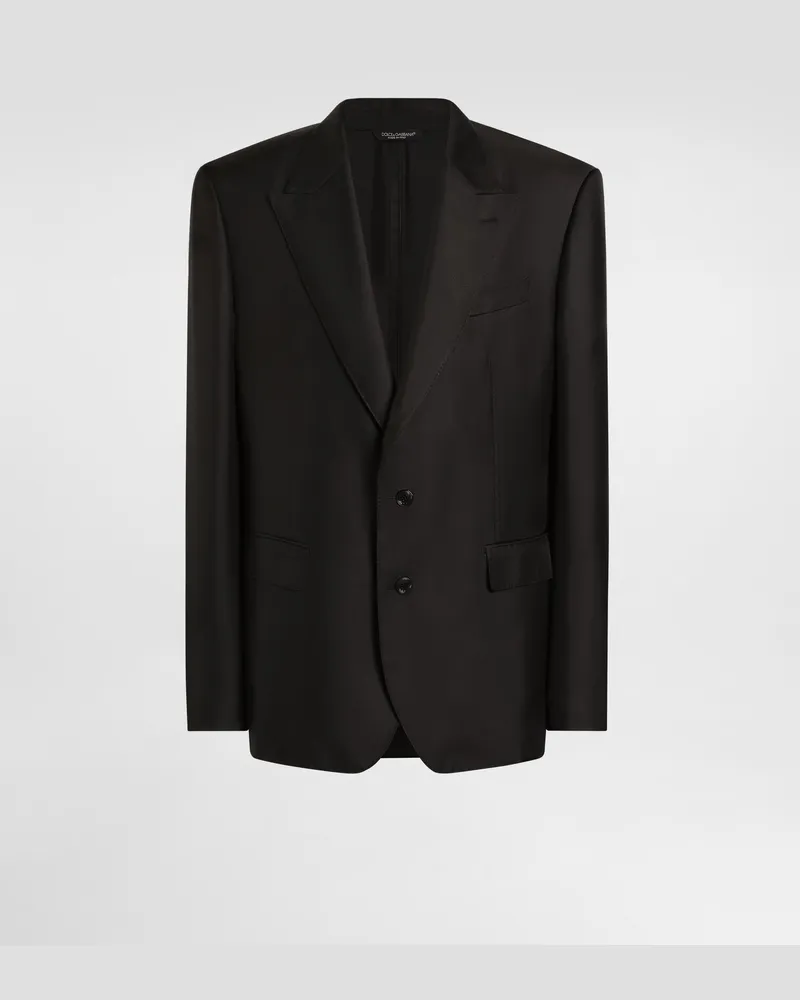 Dolce & Gabbana Jacke Sicilia Light Aus Seidentwill Mit Einreihiger Knopfleiste - Mann Anzüge Und Blazer Schwarz Black