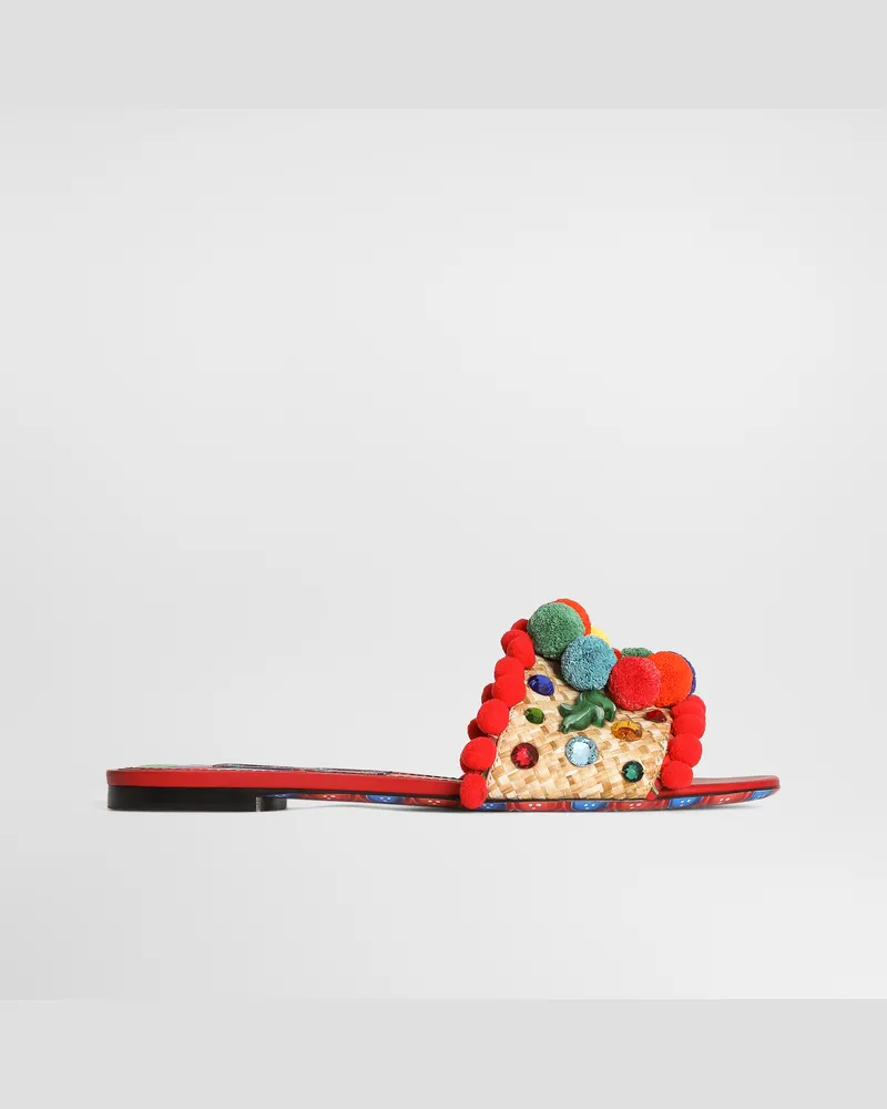 Dolce & Gabbana Ciabatta Flat - Frau Pantoletten Und Mules Mehrfarbig Mehrfarbig