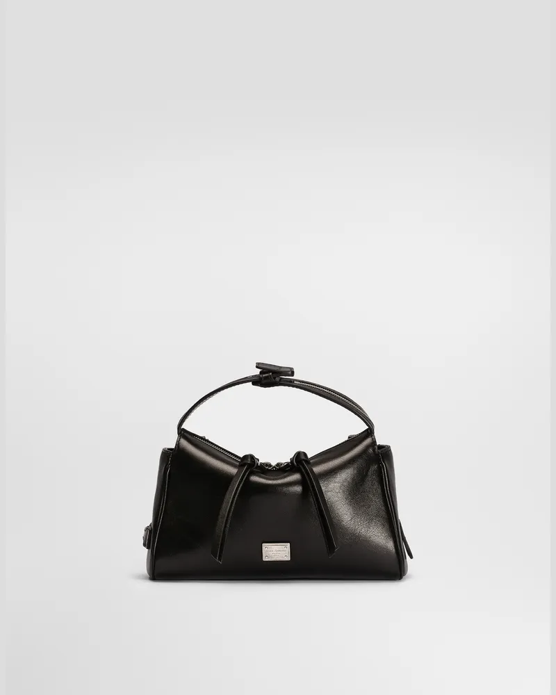 Dolce & Gabbana Vittoria Calfskin Handbag - Frau Collection Schwarz Black