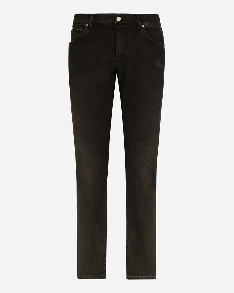 Dolce & Gabbana Jeans Slim Stretchdenim Kleine Abriebstellen - Mann Jeans Mehrfarbig Denim Mehrfarbig