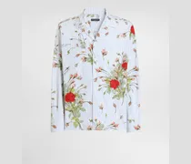 Small Rose-print Poplin Hawaii Shirt - Mann Hemden Mehrfarbig