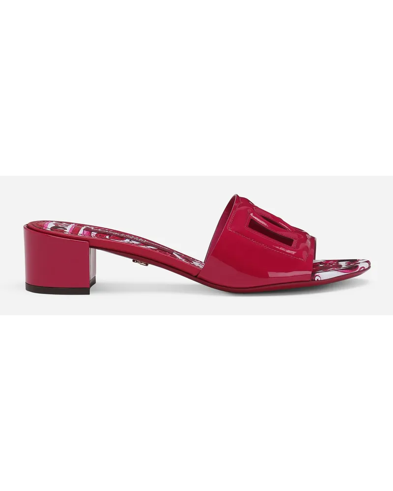 Dolce & Gabbana Mule DG Cut-out aus Lackleder Fuchsia