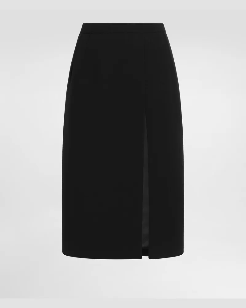 Dolce & Gabbana Double Wool Skirt - Frau Röcke Schwarz Black