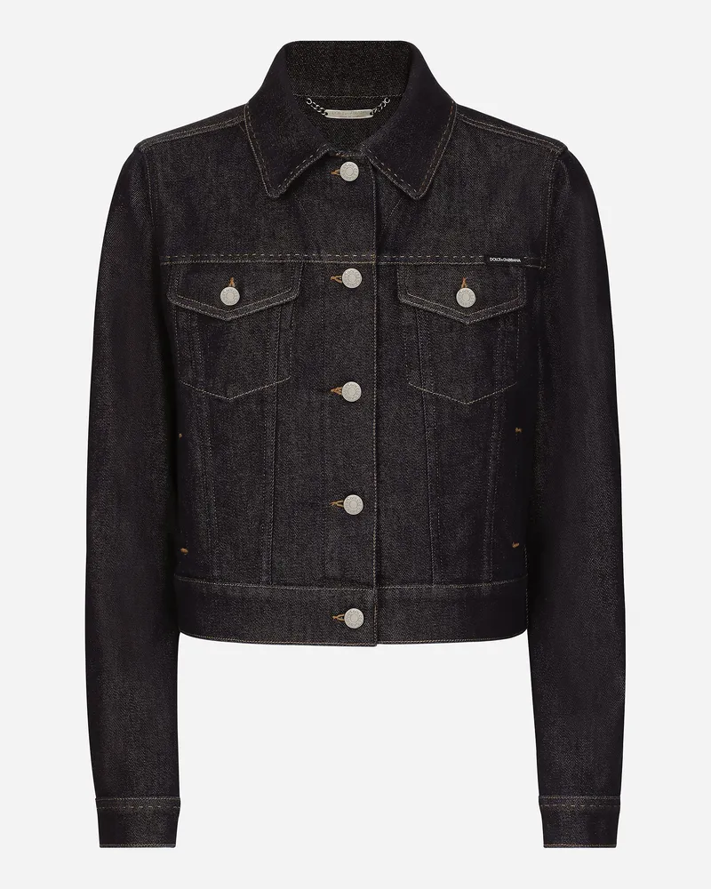 Dolce & Gabbana Cropped-jacke Aus Baumwolldenim - Frau Denim Mehrfarbig Mehrfarbig