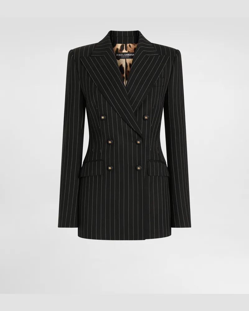 Dolce & Gabbana Double-breasted Pinstripe Wool Jacket - Frau Blazer #n/d Wolle Mehrfarbig