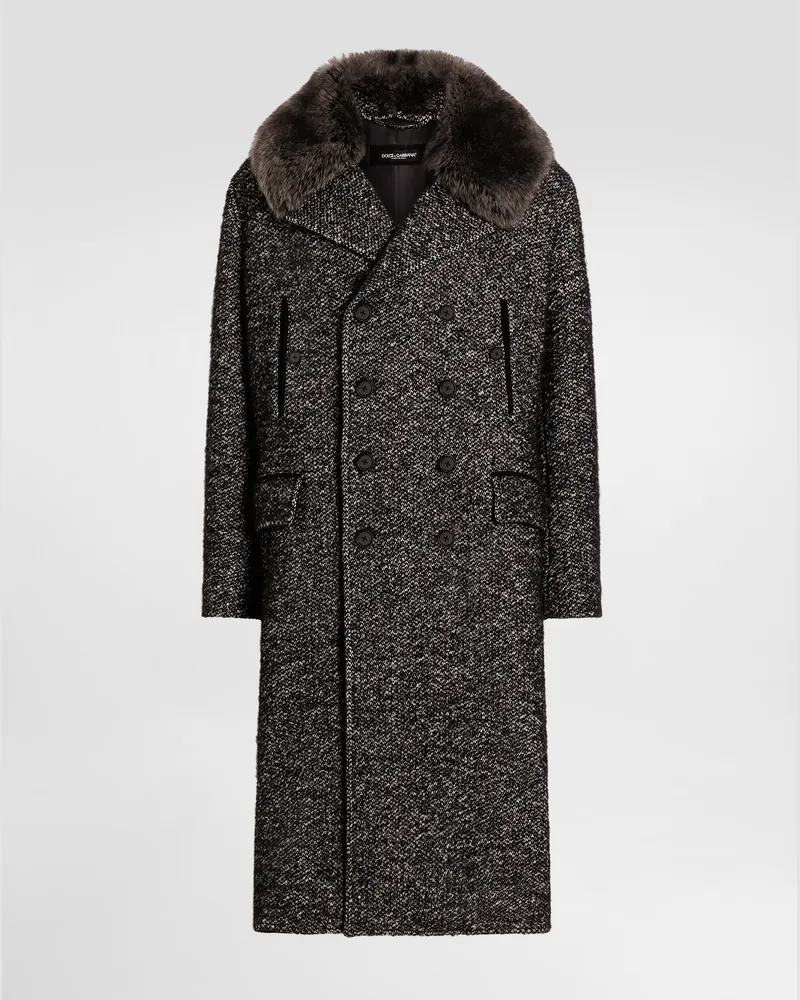 Dolce & Gabbana Double-breastedwool Blend Coat - Mann Mäntel Und Jacken Multicolor Multicolor