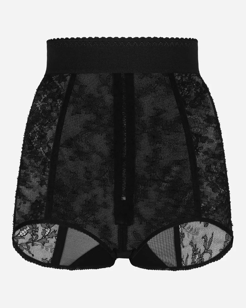 Dolce & Gabbana Panty Aus Spitze Mit Gummizugbund - Frau Unterwäsche Schwarz Spitze Schwarz