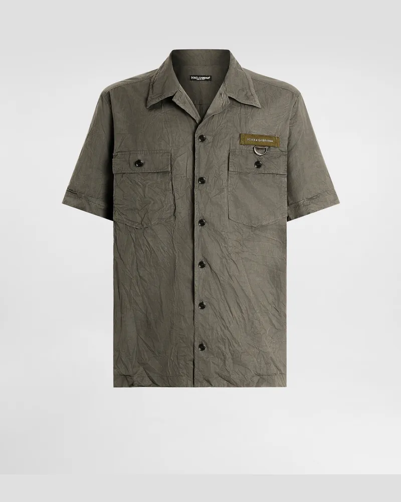 Dolce & Gabbana Canvas Shirt - Mann Hemden Grey Grey