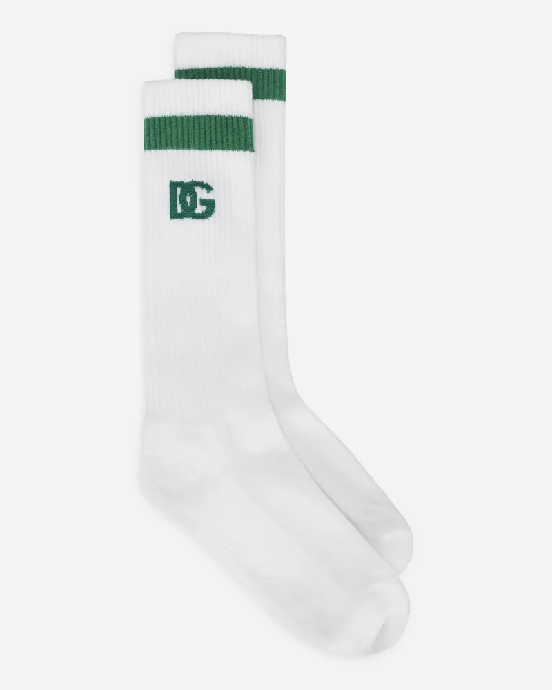 Dolce & Gabbana Gerippte Strümpfe Mit Dg-logo - Mann Socken Mehrfarbig Mehrfarbig