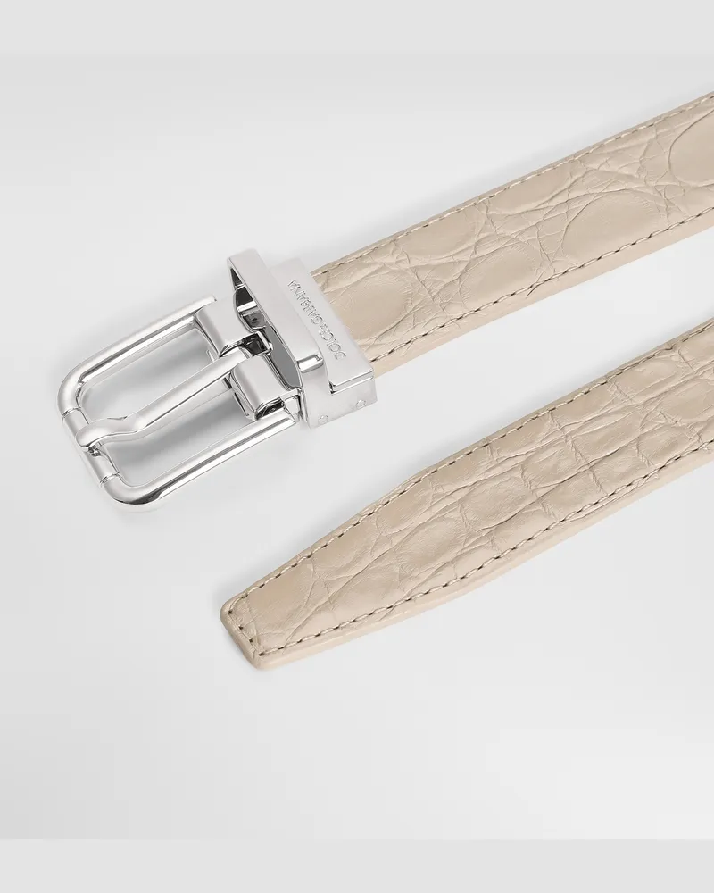 Dolce & Gabbana Gürtel Aus Kaimanleder - Mann Collection Beige Beige