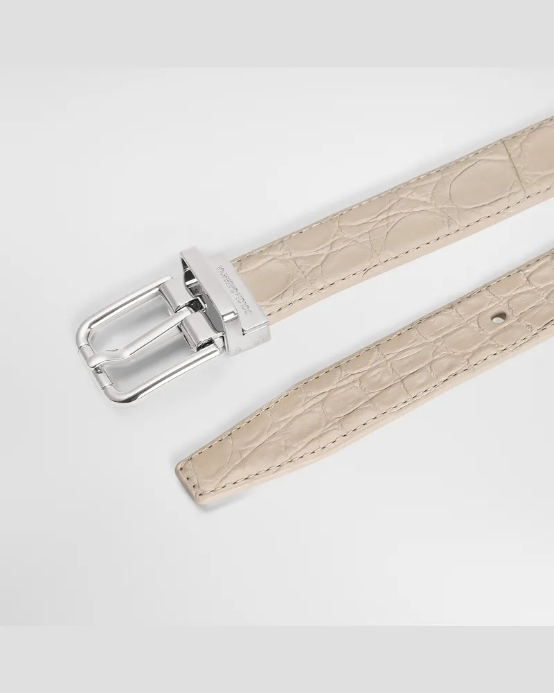 Dolce & Gabbana Gürtel Aus Kaimanleder - Mann Collection Beige Beige