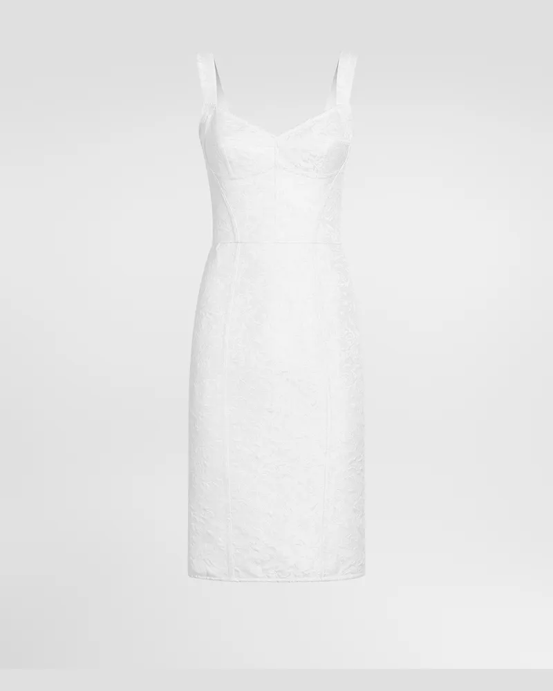 Dolce & Gabbana Korsettkleid Aus Brokat - Frau Kleider Wei Weiss