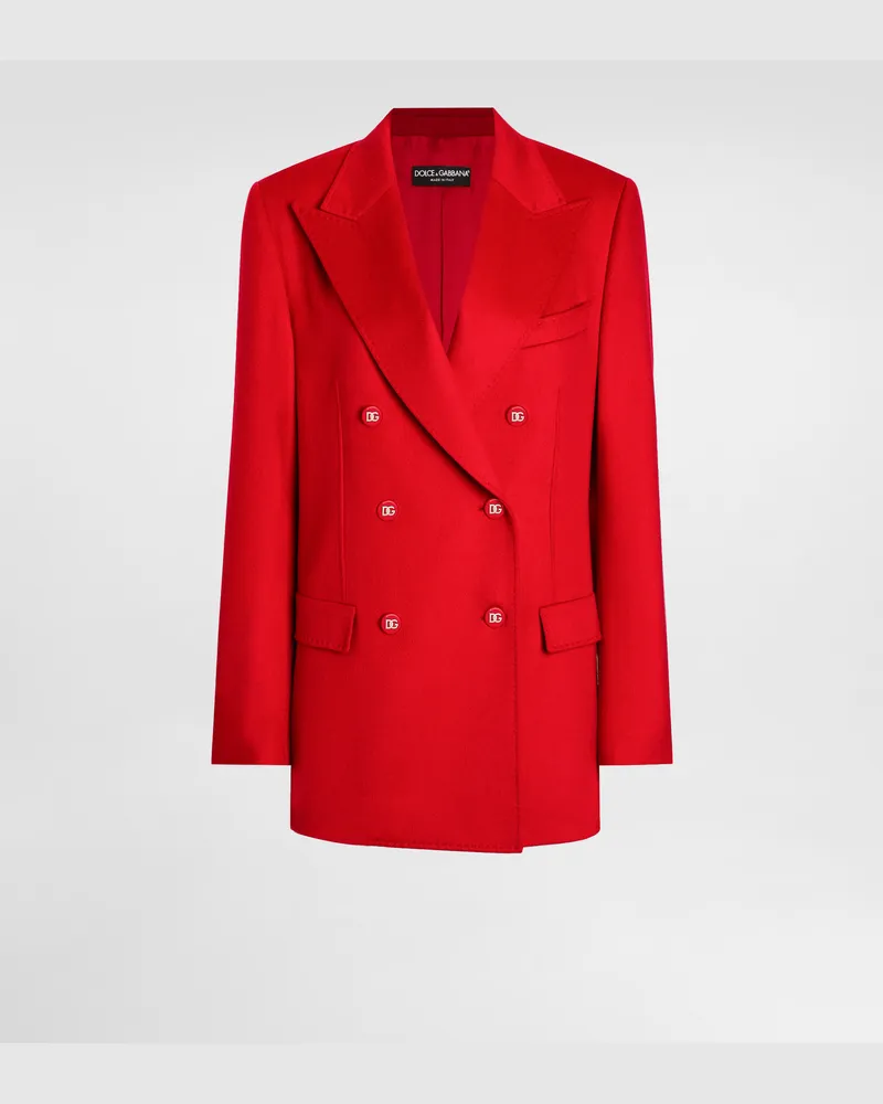 Dolce & Gabbana Zweireihige Oversize-jacke Aus Kaschmir - Frau Blazer Rot Rot